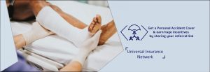 Universal Network Insurance slide: A doctor treating the broken leg of a patient